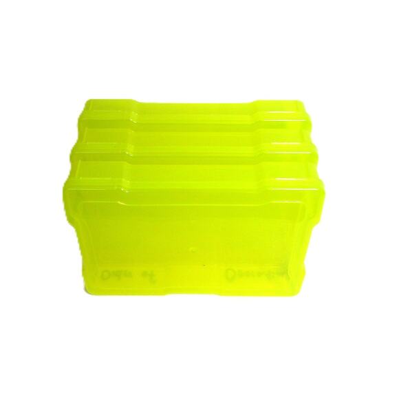 Bright Creations Three Yellow Storage Boxes Plastic Transparent Snap Lid 4x6 Ins - Picture 1 of 3